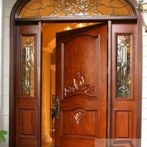 Mẫu cửa gỗ 3 cánh đục